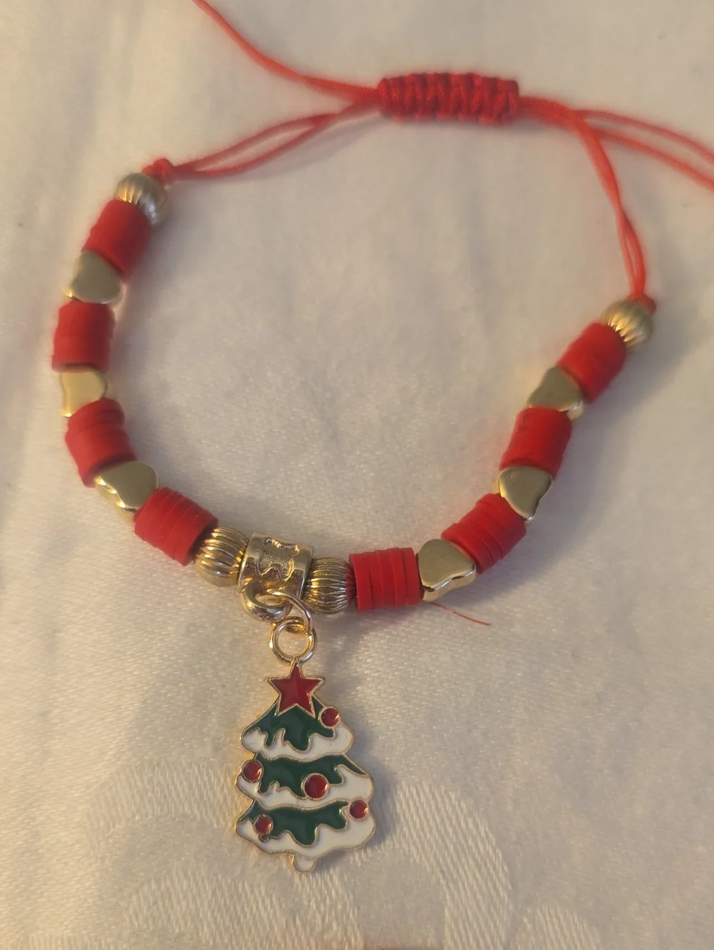 4 Christmas Charm Beaded Adjustable Bracelet, Tree, Reindeer, Santa,gift Bag New